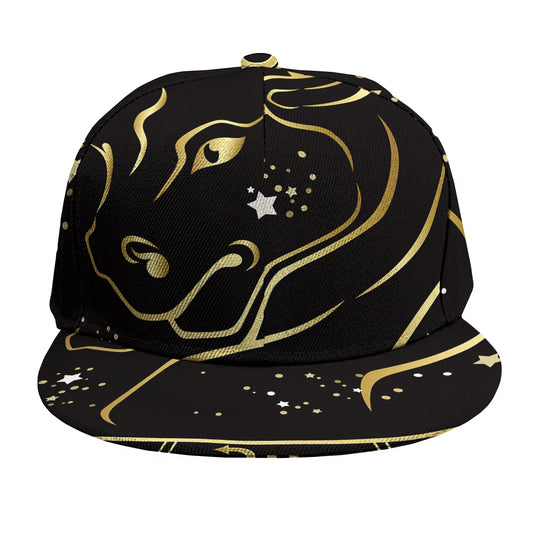 Gold And Black Taurus Sign Print Snapback Cap