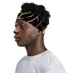 Gold And Black Taurus Sign Print Sports Headband