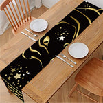 Gold And Black Taurus Sign Print Table Runner
