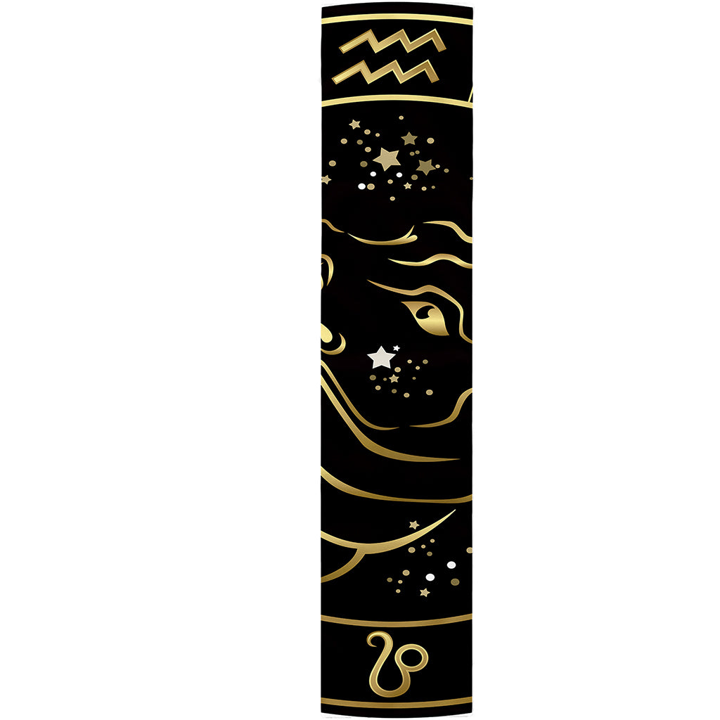 Gold And Black Taurus Sign Print Table Runner
