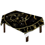 Gold And Black Taurus Sign Print Tablecloth