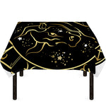 Gold And Black Taurus Sign Print Tablecloth