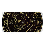 Gold And Black Taurus Sign Print Towel
