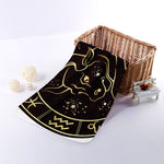 Gold And Black Taurus Sign Print Towel