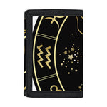 Gold And Black Taurus Sign Print Trifold Wallet