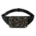 Gold And Black Taurus Sign Print Waist Bag