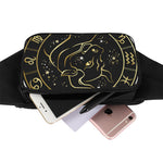 Gold And Black Taurus Sign Print Waist Bag
