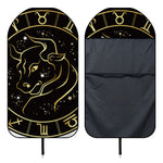 Gold And Black Taurus Sign Print Waterproof Car Seat Cover