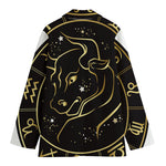 Gold And Black Taurus Sign Print Women's Blazer