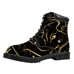 Gold And Black Taurus Sign Print Work Boots