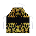 Gold And Black Thai Pattern Print Adjustable Apron