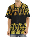 Gold And Black Thai Pattern Print Aloha Shirt