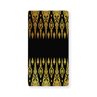 Gold And Black Thai Pattern Print Baby Crib Sheet
