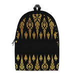 Gold And Black Thai Pattern Print Backpack