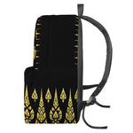 Gold And Black Thai Pattern Print Backpack