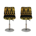 Gold And Black Thai Pattern Print Bar Stool Covers