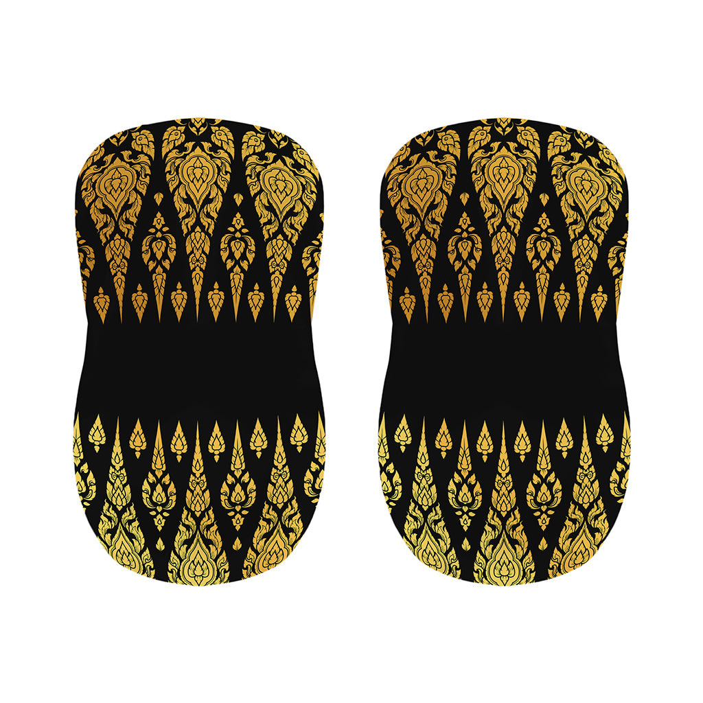 Gold And Black Thai Pattern Print Bar Stool Covers