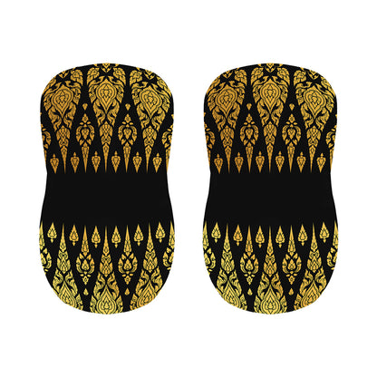 Gold And Black Thai Pattern Print Bar Stool Covers