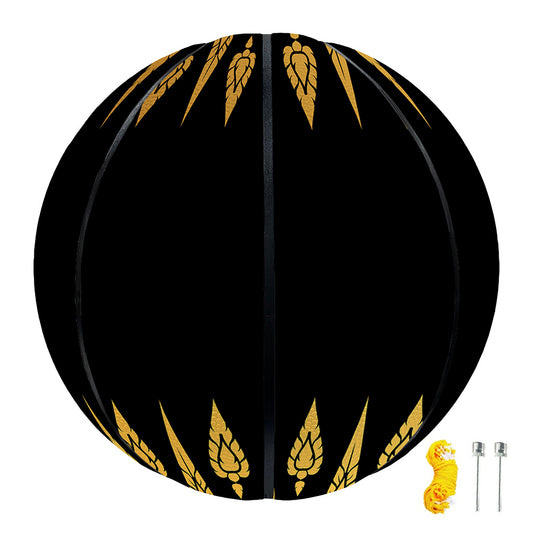 Gold And Black Thai Pattern Print Basketball
