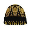 Gold And Black Thai Pattern Print Beanie
