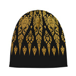 Gold And Black Thai Pattern Print Beanie