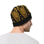 Gold And Black Thai Pattern Print Beanie