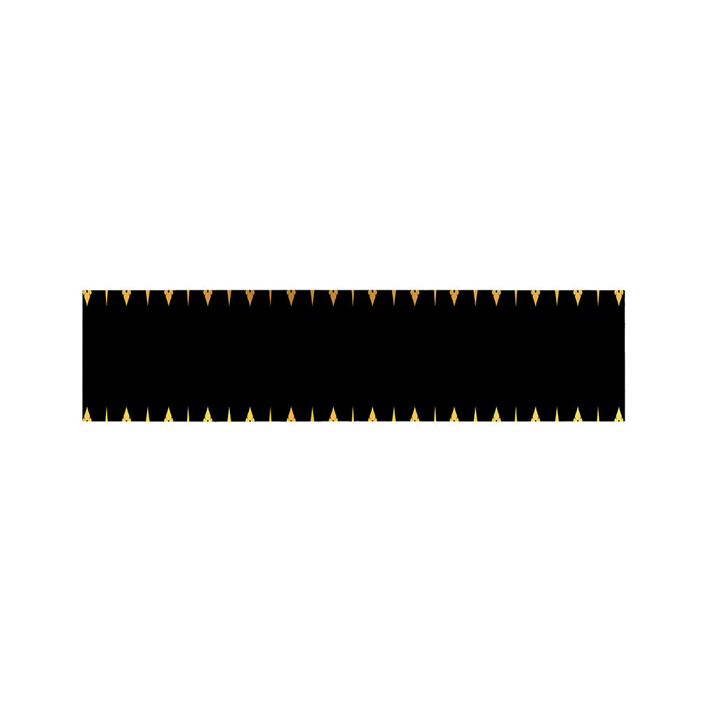 Gold And Black Thai Pattern Print Bed Runner