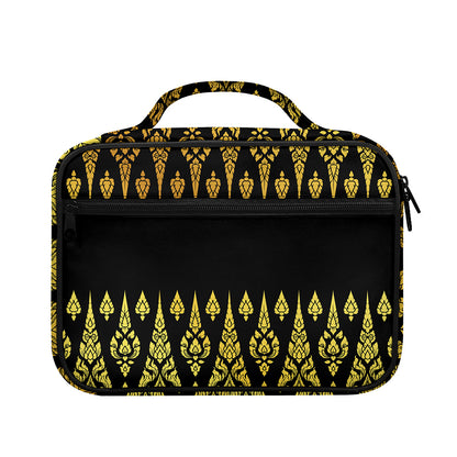 Gold And Black Thai Pattern Print Briefcase Bible Bag