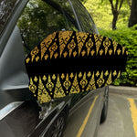 Gold And Black Thai Pattern Print Car Side Mirror Covers