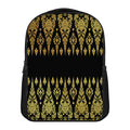 Gold And Black Thai Pattern Print Casual Backpack