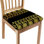 Gold And Black Thai Pattern Print Chair Cushion Cover