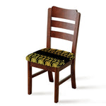 Gold And Black Thai Pattern Print Chair Cushion Cover