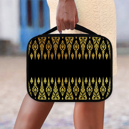 Gold And Black Thai Pattern Print Classic Bible Case