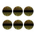 Gold And Black Thai Pattern Print Coaster Set