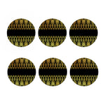 Gold And Black Thai Pattern Print Coaster Set