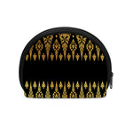 Gold And Black Thai Pattern Print Coin Purse
