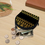 Gold And Black Thai Pattern Print Coin Purse