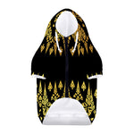 Gold And Black Thai Pattern Print Dog Zip Up Hoodie