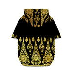 Gold And Black Thai Pattern Print Dog Zip Up Hoodie