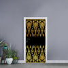 Gold And Black Thai Pattern Print Door Sticker