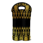 Gold And Black Thai Pattern Print Double Neoprene Wine Tote