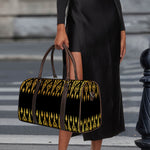 Gold And Black Thai Pattern Print Duffle Bag