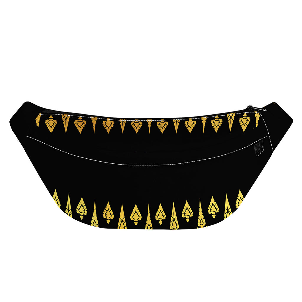 Gold And Black Thai Pattern Print Fanny Pack