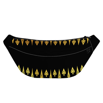 Gold And Black Thai Pattern Print Fanny Pack