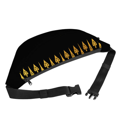 Gold And Black Thai Pattern Print Fanny Pack