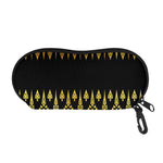 Gold And Black Thai Pattern Print Glasses Case