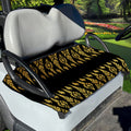 Gold And Black Thai Pattern Print Golf Cart Seat Cover
