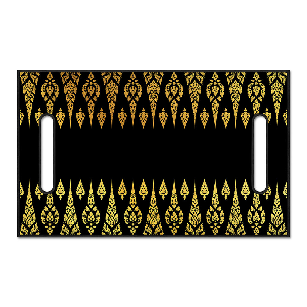 Gold And Black Thai Pattern Print Golf Cart Seat Cover