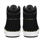 Gold And Black Thai Pattern Print High Top Leather Sneakers