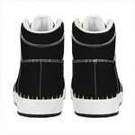 Gold And Black Thai Pattern Print High Top Leather Sneakers
